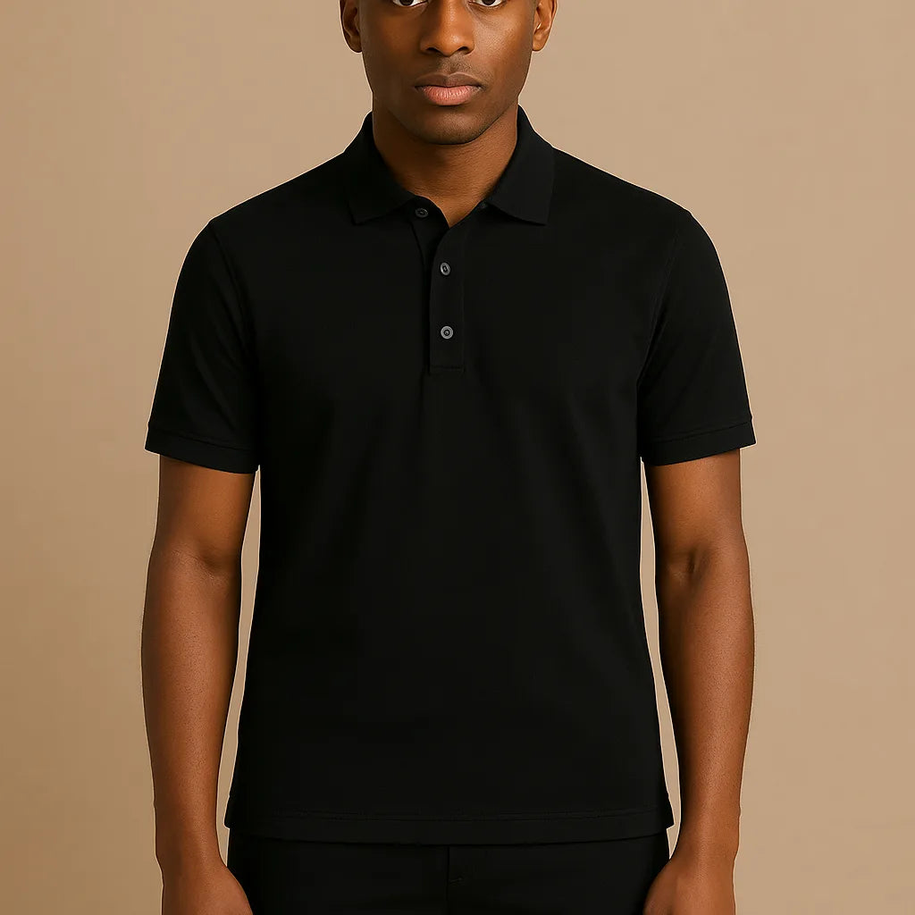Caleb – Classic Polo Shirt with Tailored Collar and Short Sleeves